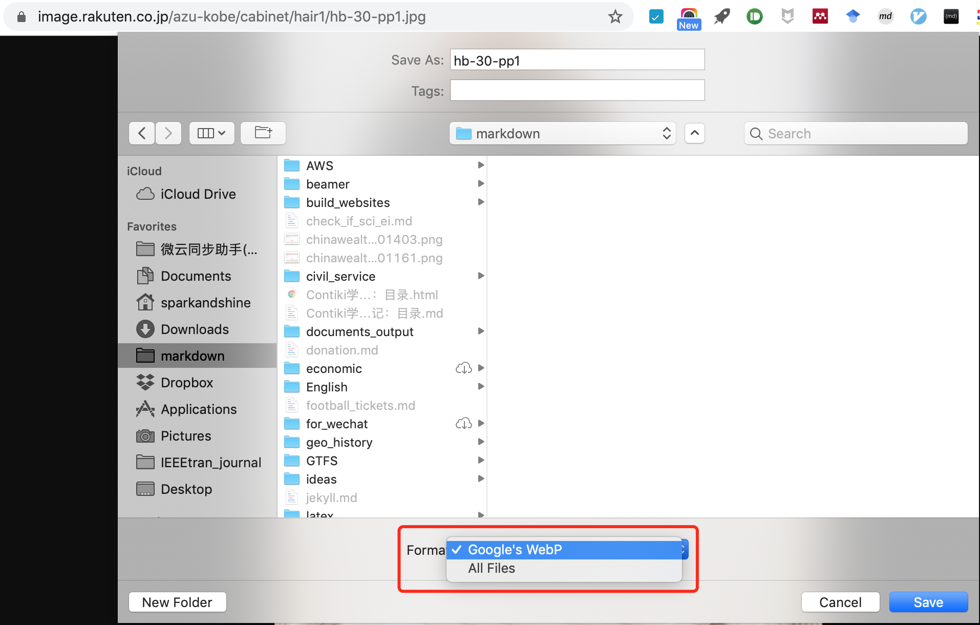 Save as an image on Chrome